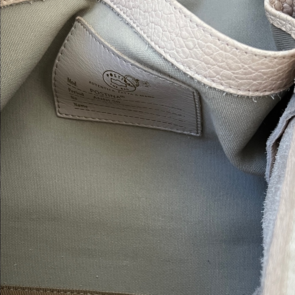 Zanellato Postina Beige Leather Crossbody Made in Italy with double Turnlock - Picture 13 of 16
